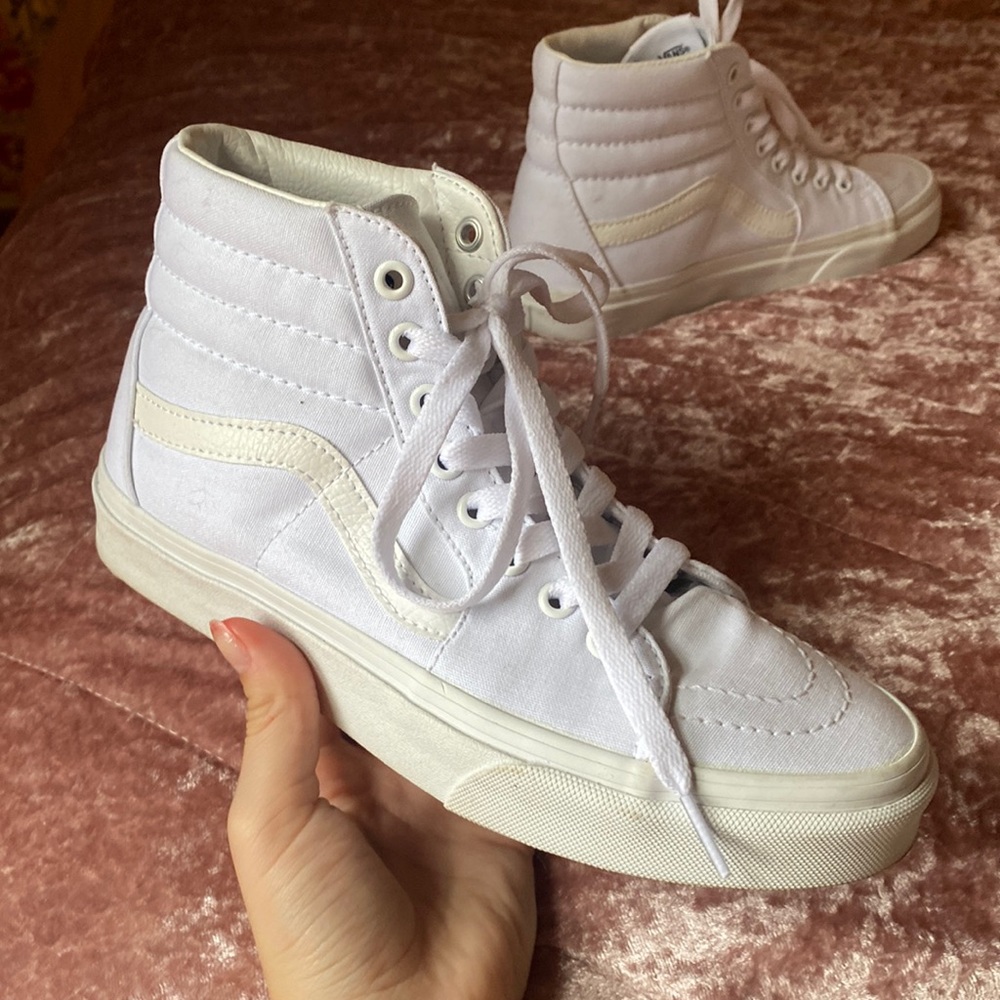 Brand new white high top vans